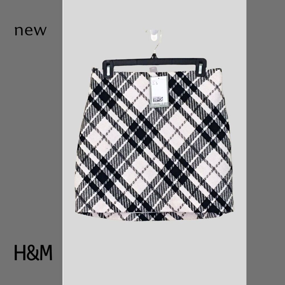 NWT H&M plaid skirt, Sz 8